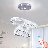 Modern Crystal Chandeliers 3 Rings Round LED Chandelier Fixtures DIY Pendant Lighting