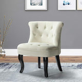 Modern Velvet Armless Accent Chairs,Upholstered Fabric Button Single Sofa Chair