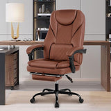 Executive Office Chair, Leather Reclining Big and Tall Office Chair with Foot Rest High