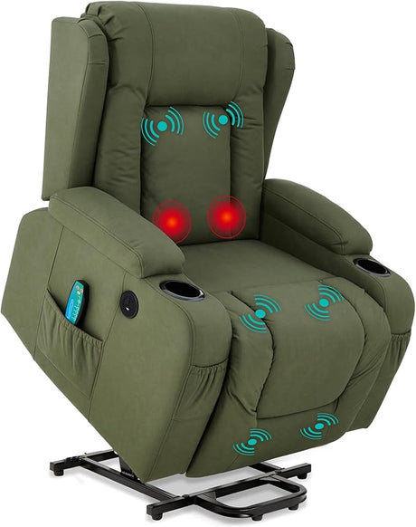 PU Leather Electric Power Lift Chair, Recliner Massage Chair, Adjustable Furniture for Back