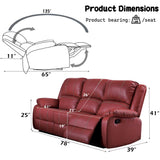 Motion Sofa in Red Synthetic Leather