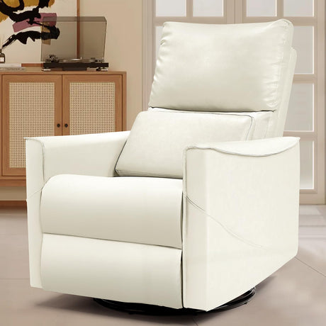 Recliner Chair, Glider Nursery Recliner Chair with Lumbar Support, Leather Swivel Rocker