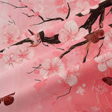 Pink Floral Butterfly Comforter Bedding Set King Size Japanese Cherry Blossom Bed Sets