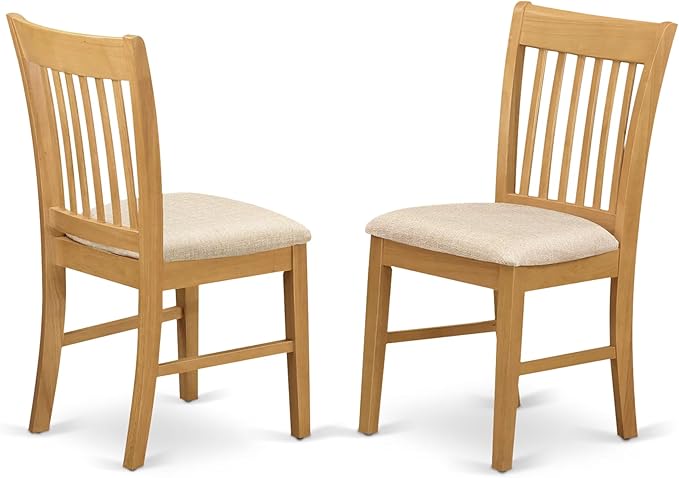 Capri 6 Piece Modern Dining Set Contains a Rectangle Wooden Table and 4 Linen Fabric