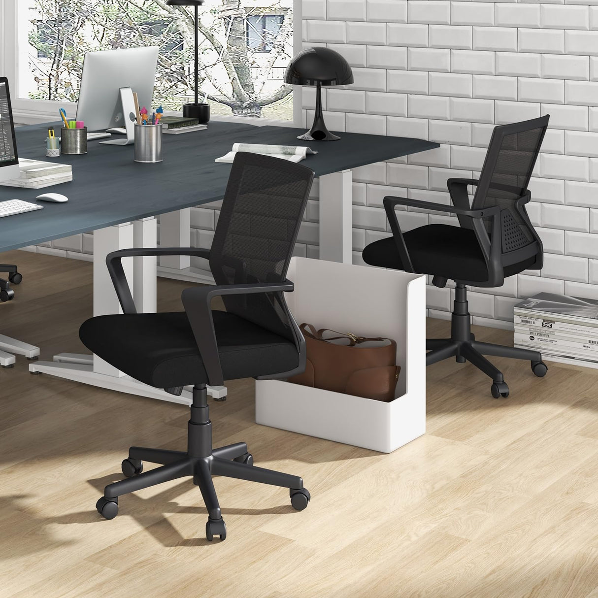 Office Desk Chair with Lumbar Support, Ergonomic Mesh Office Chair with Wheels