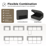 Reversible Modular Sectional Couch U Shaped Modular Sofa with Wide Chaise Oversized