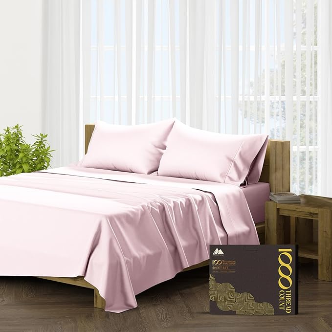 100% Pure Egyptian Cotton Sheets Queen Size - 1000 High Thread Count Sheets