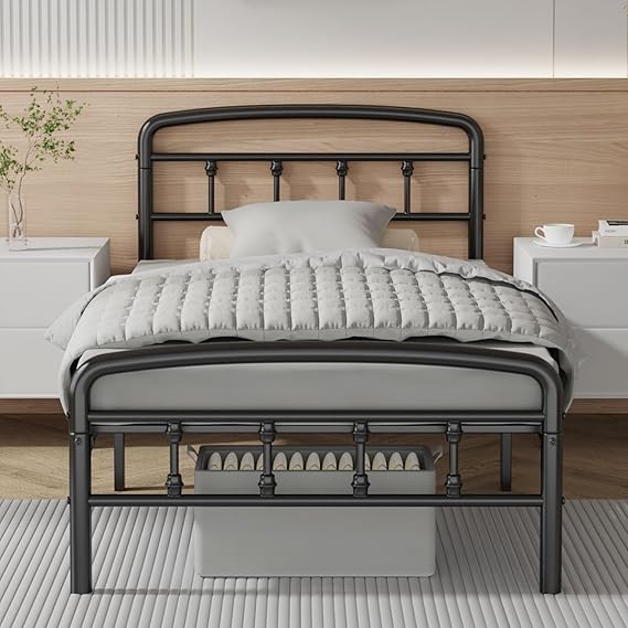 Queen Platform Bed Frame with Headboard - Heavy Duty Metal Bed Frame