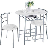 3 Piece Dining Table Set, Kitchen Table & Chair Sets for 2, Compact Bistro Table Set