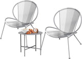 3-Piece Outdoor Acapulco Chair Set Patio Conversation Low Seat Bistro Sets