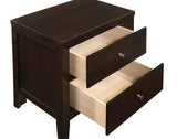 Transitional 2 Drawer Nightstand Bedroom Bedside Table Storage Drawers