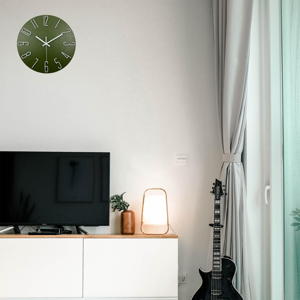 12 Inch Wall Clock Silent Non Ticking, Preciser Modern Style Decor Clock for Home