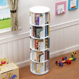 Rotating Stackable Shelves Bookshelf Organizer (White)