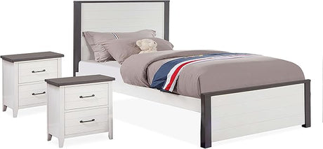 Gladio Modern Wood 3-Piece Bedroom Set, Young Bed and 2 Nightstands