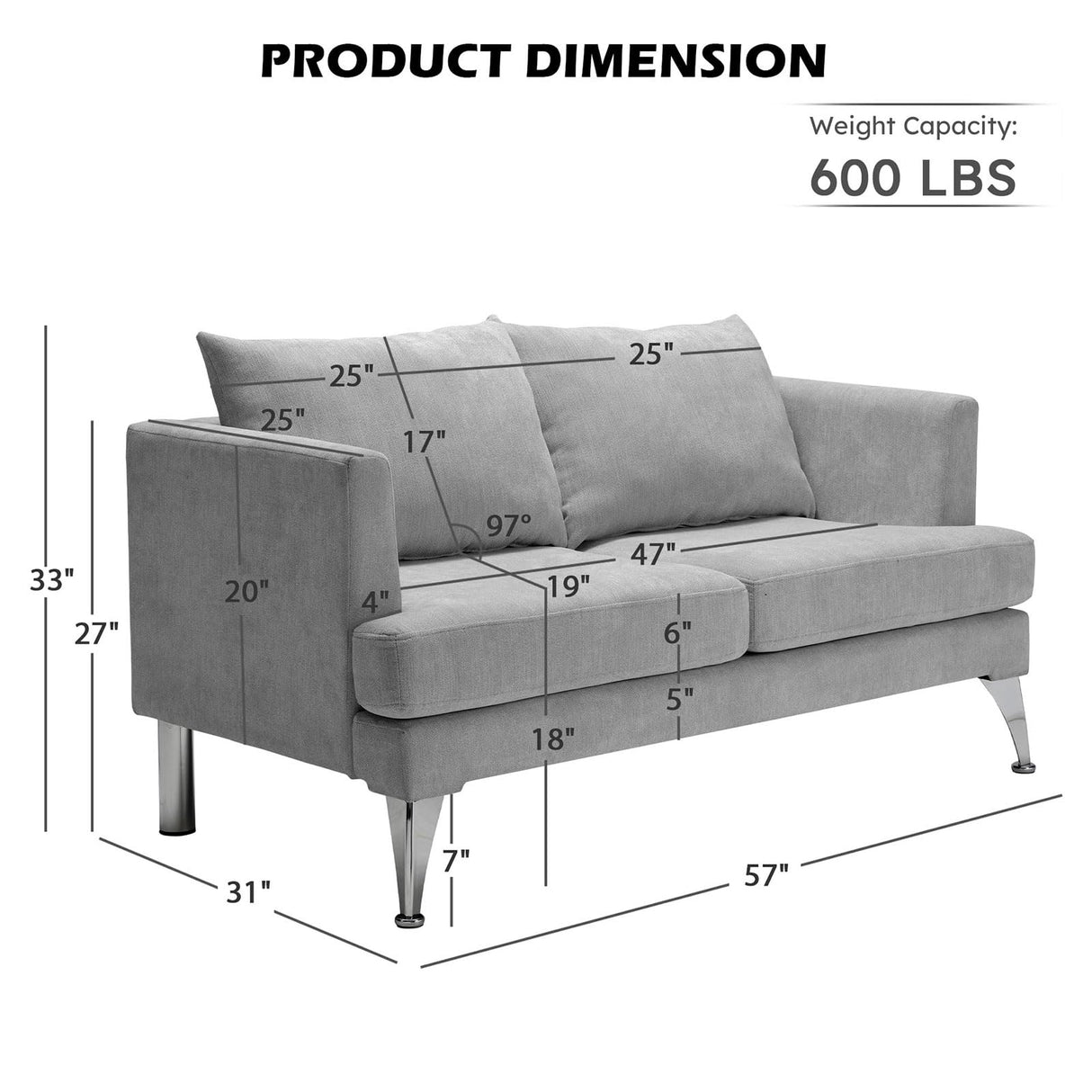 Loveseat, Small Sofa Couch for Living Room,Boucle Couches Sofa