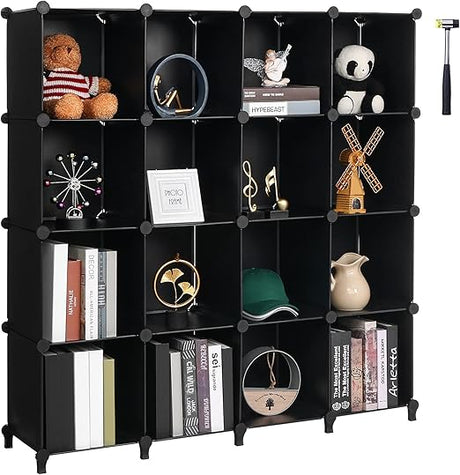 Cube Storage Organizer 16 Cubes DIY Cabinet Bookshelf Kids Organizers and