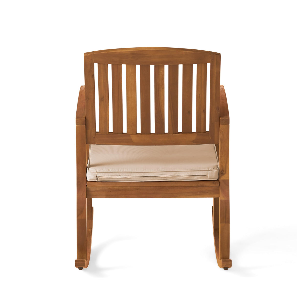 Selma Acacia Rocking Chair with Cushion, Teak Finish