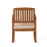 Selma Acacia Rocking Chair with Cushion, Teak Finish