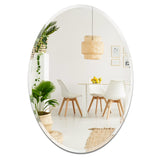 Inch Oval Mirror for Bathroom Beveled Edge Frameless Oval Wall Mirror for Over Sink,