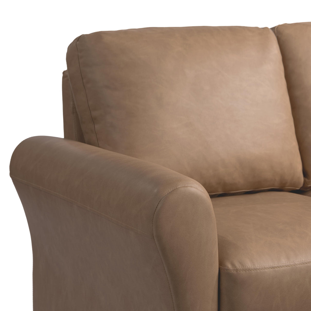 Solutions Watford Loveseat with Rolled Arms, Light Brown