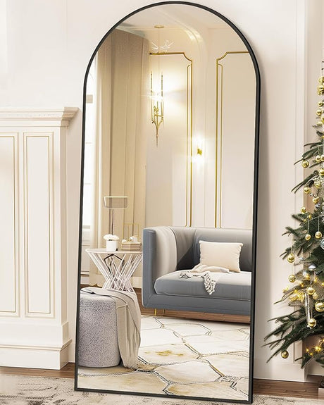 Full Length Mirror, 76"x34" Arched Floor Mirror Freestanding, Oversized Floor Standing