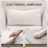 High Back Fabric Office Chair - Cross-Legged Desk Chair with Armrests