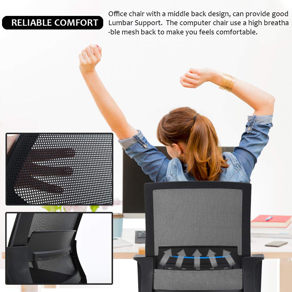 Chair Ergonomic Desk Chair Swivel Rolling Computer Chair Executive Lumbar Support