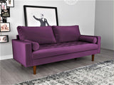 Womble Modern Velvet Upholstered Living Room Diamond Tufted Chesterfield Sofa