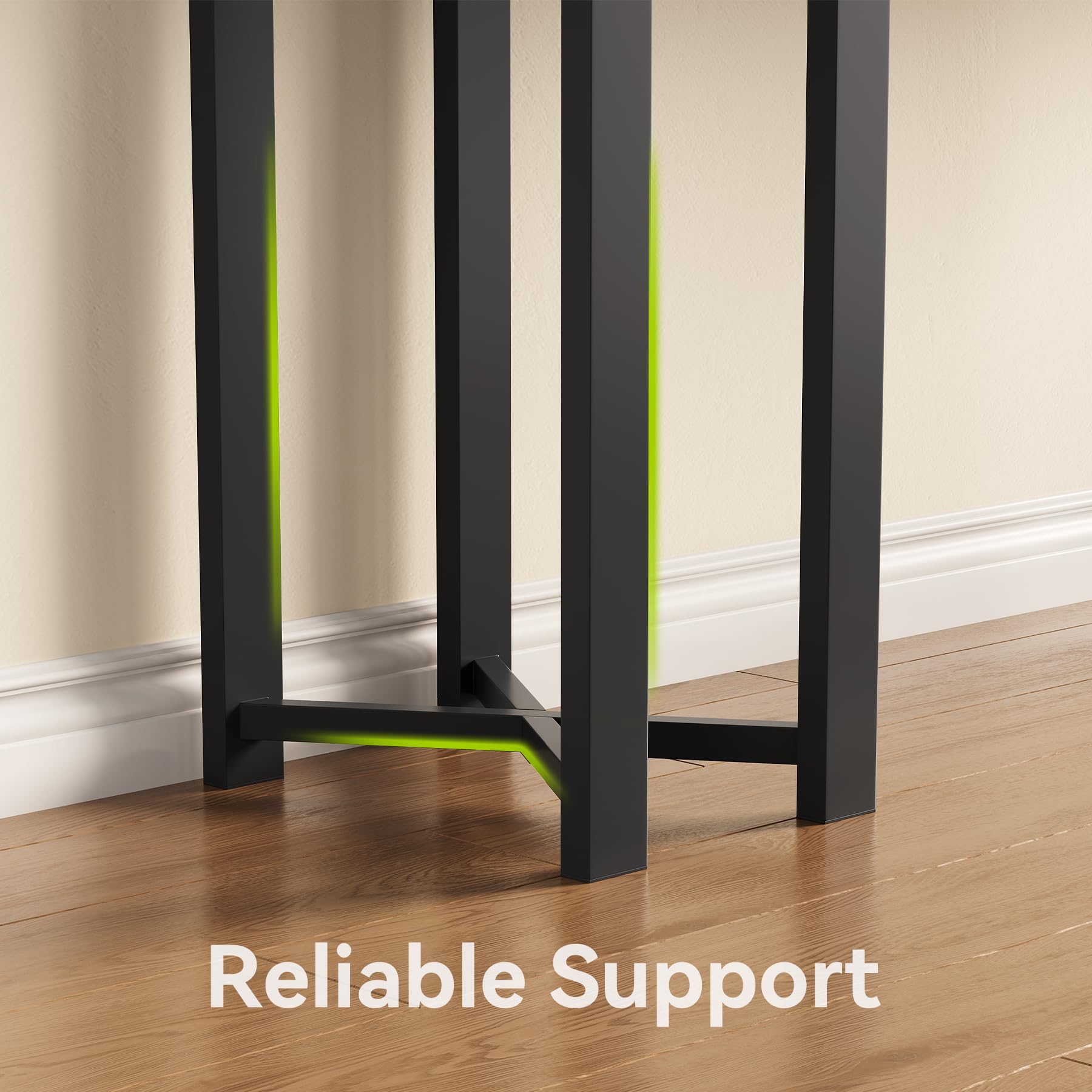 63-Inch Industrial Console Table - Rustic Brown Entryway Table