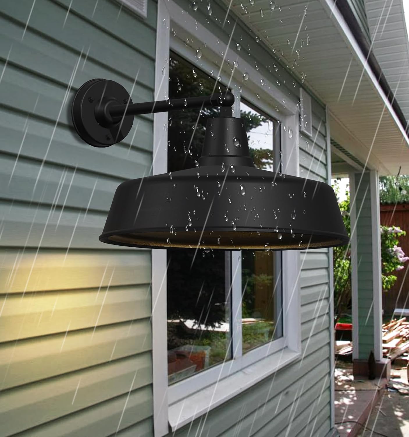 Large 18" Outdoor barn gooseneck Light, Vintage Farmhouse Style Wall Mounted barn Light