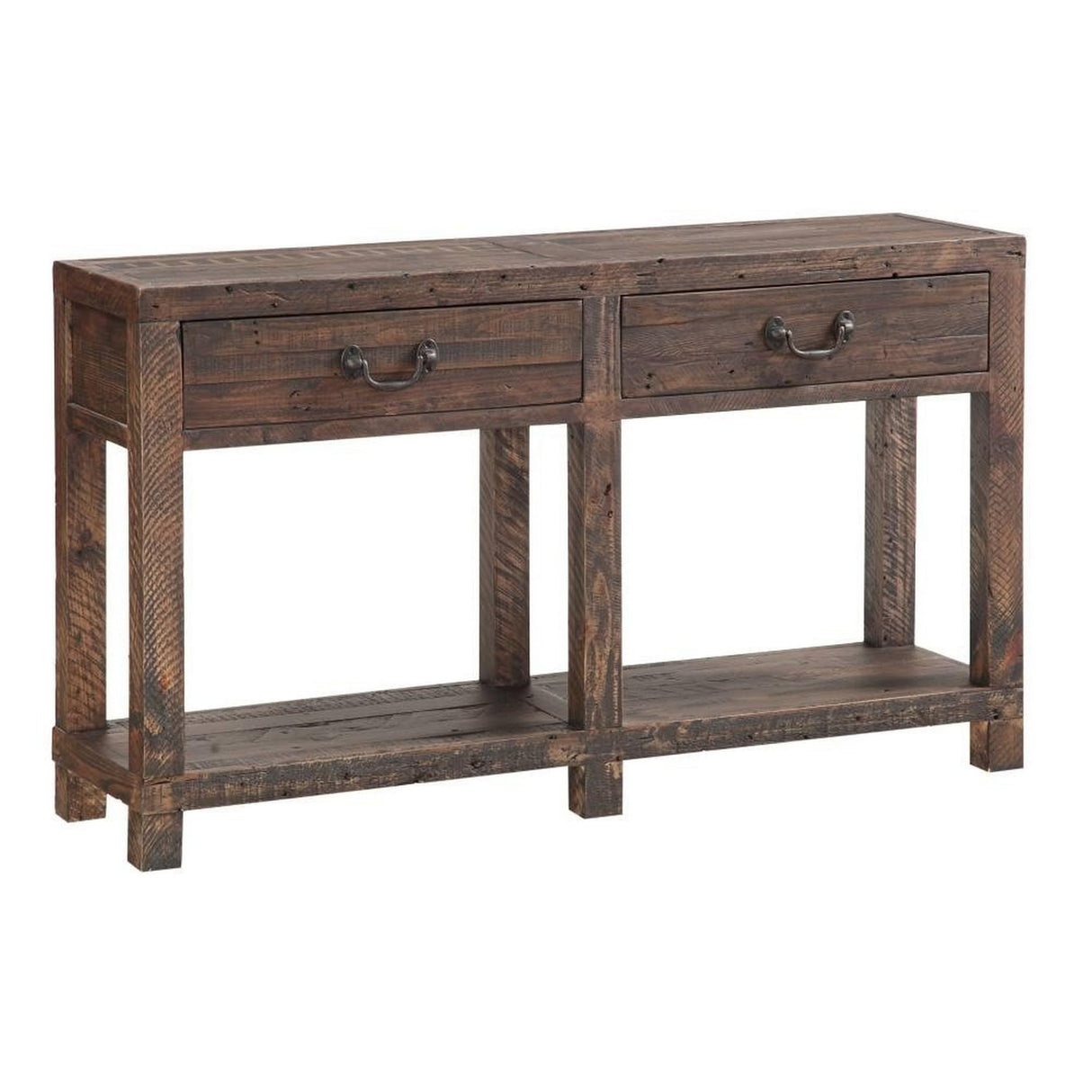 Wooden Console Table with Two Drawers, Brown