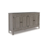 Arin 68 Inch Sideboard Cabinet Console with 2 Doors, Antique Gray Wood