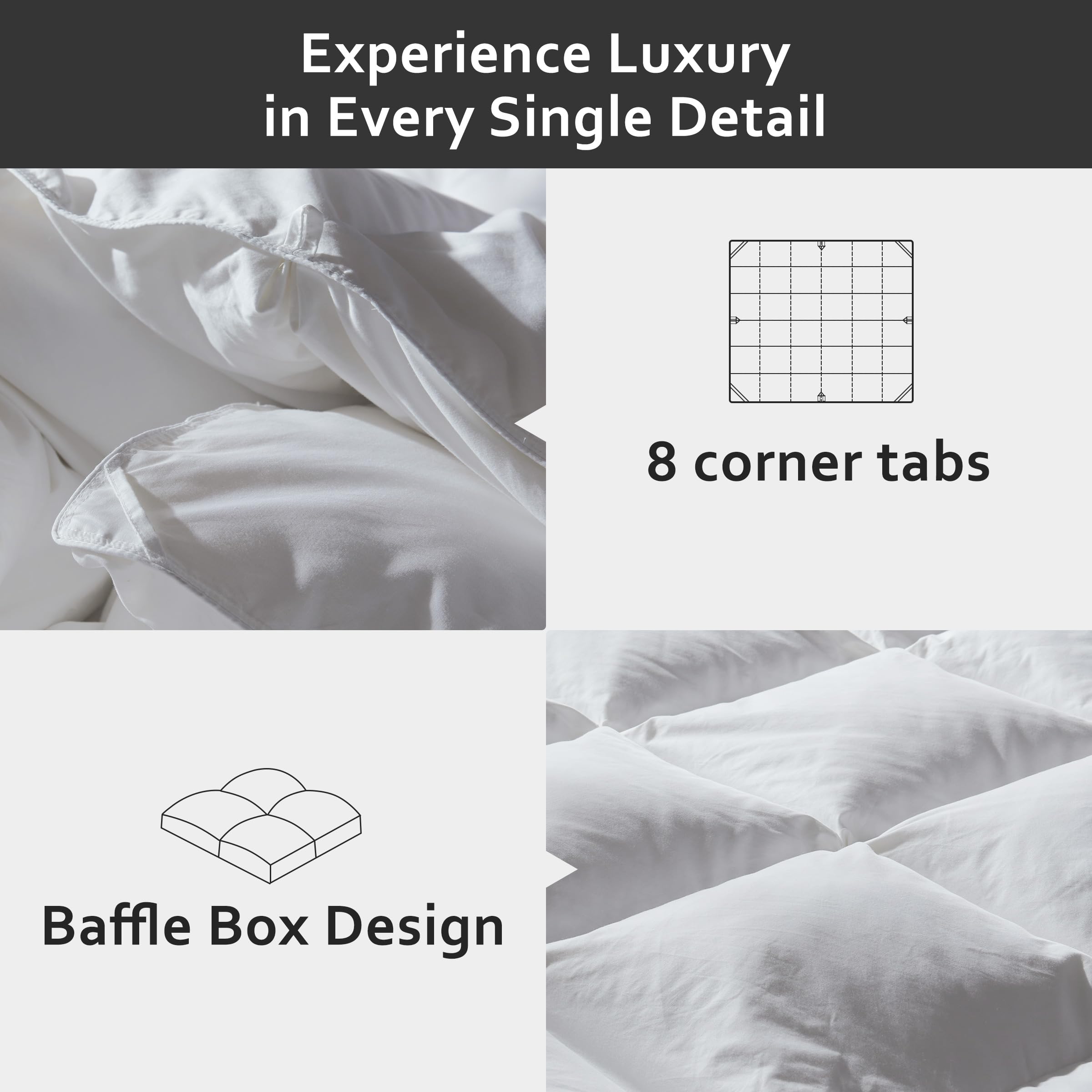 Goose Down Comforter King Size - All Season Duvet Insert