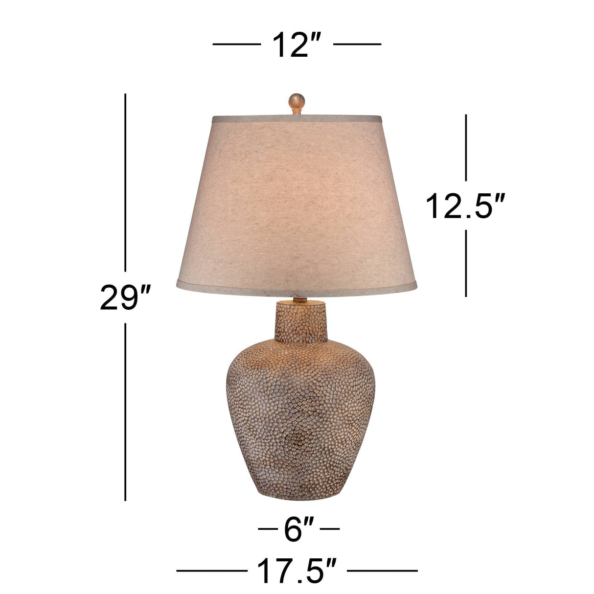 Bentley Rustic Farmhouse Table Lamps 29" Tall Set of 2 Brown Leaf Hammered Metal Pot