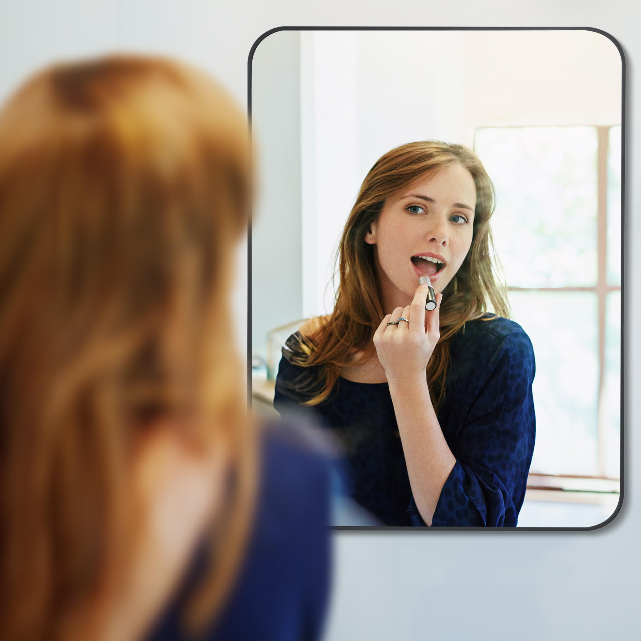 Black Bathroom Mirror,  Wall Mirror with Metal Frame