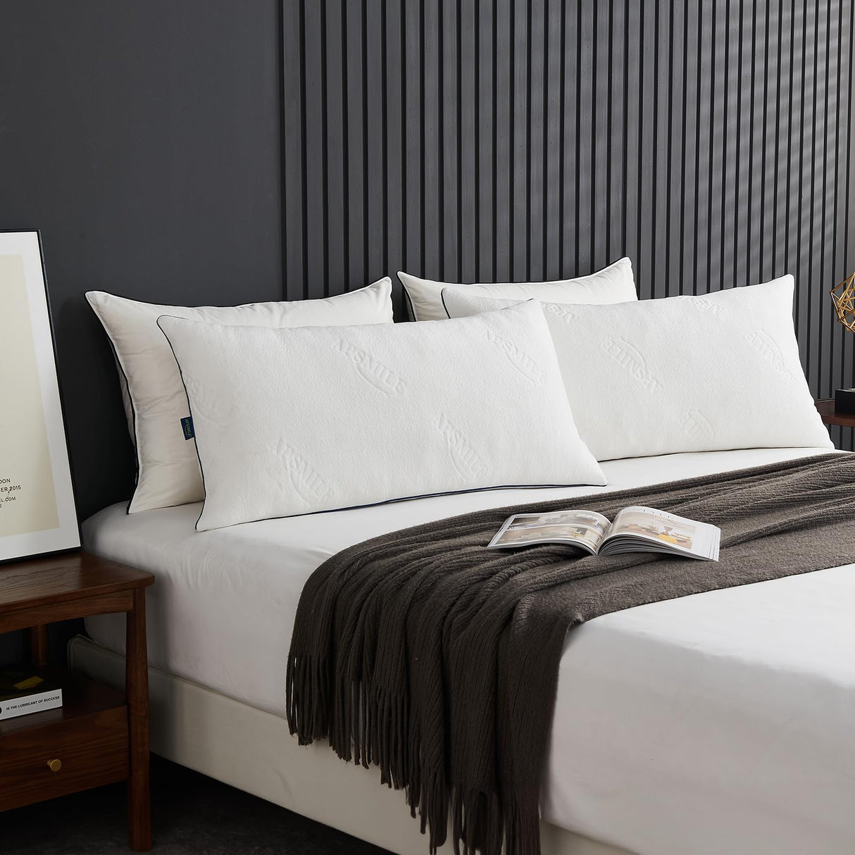 Pillows Queen Size Set of 2, Adjustable Luxury Cooling Pillows for Neck Pain, Hotel Firm