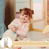 Toddler Single Sided Bi Directional Mirror 34.7 x 15.6 x 14.6 Inch Wooden Coordination Mirror