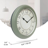 & Co. 12.6" Illuminated Farmhouse Wall Clock, Silent Battery Operated Night Light Wall Clock with Smart LED Sensor for Living Room, Bathroom, Kitchen, Home Office, Sage Green