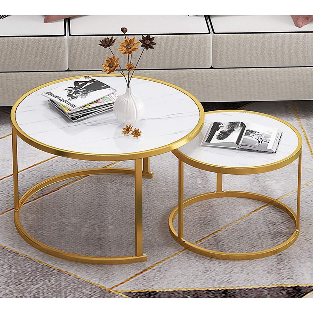 Coffee Table/Side Table/End Table,Coffee Table, Set of 2, Round Side Table Set