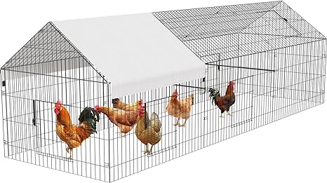 Metal Chicken Coop 86"×40"×40" Chicken Run