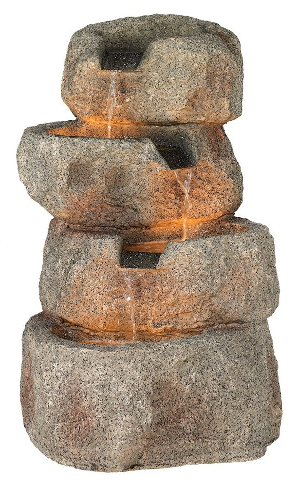 Glacial Rock Zen Rustic Outdoor Floor Water Fountain 30" High