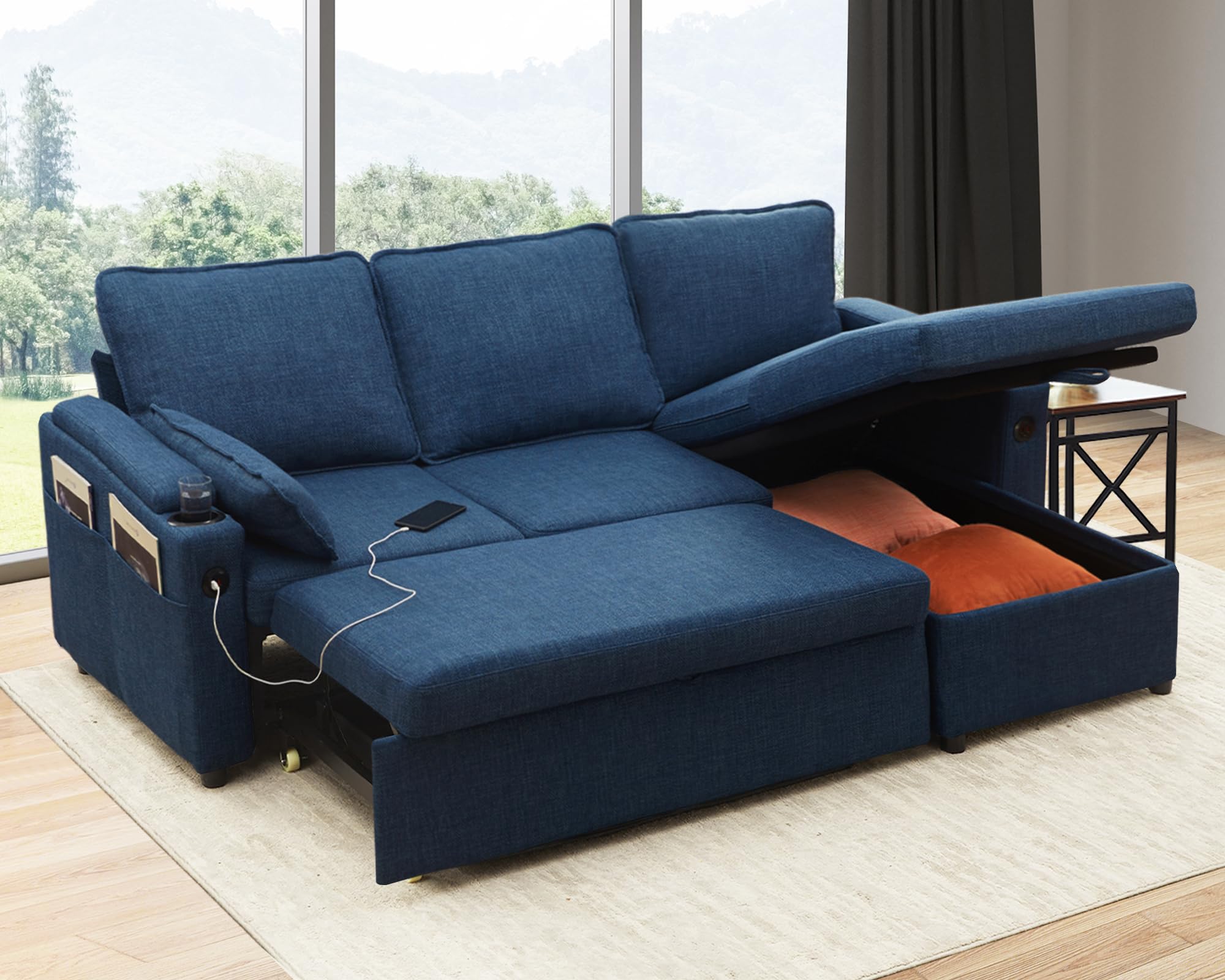 Sofa Bed Sleeper Pull Out 2 in 1 Sectional Sleeper Sofa