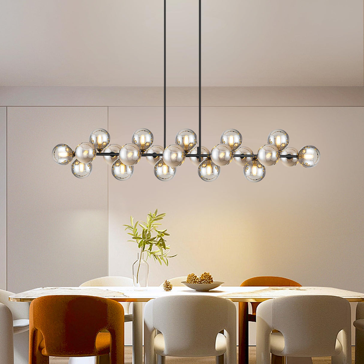 Black Chandelier Large Linear Sputnik Chandelier Island Pendant Light for Dinning Room