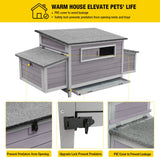 Chicken Coop Wooden Hen House Two Nesting Box with Large Run Outdoor