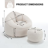 Bean bag sofa chair with foam padded velvet bean bag chair