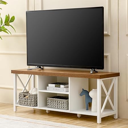 TV Stand for TV up to 55 Inches, TV Cabinet with Open Storage, TV Console Unit