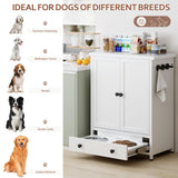 Metal Dog Feeding Station with Storage Cabinet & Elevated Bowls