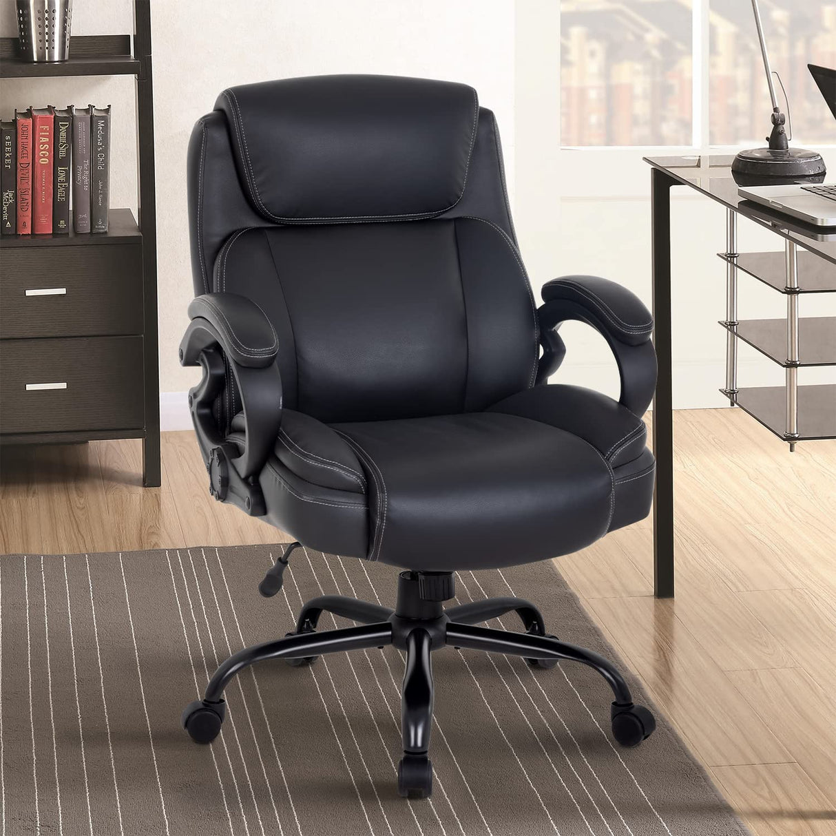 Big and Tall Office Chair 400lbs Wide Seat Ergonomic Desk Chair with Lumbar Support