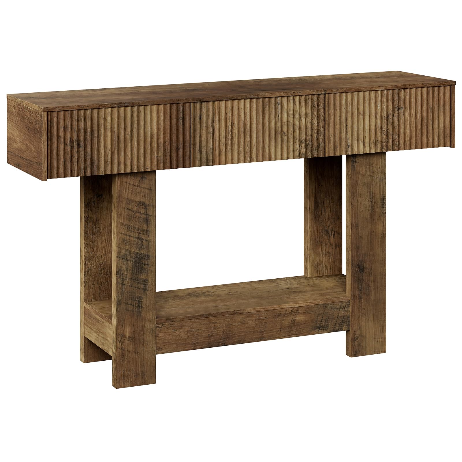 47" Farmhouse Console Table with Storage - Dark Brown