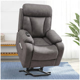 Small Power Lift Recliner for Elderly, Lift Chair Recliners, Electric Recliner Chairs for Seniors, Remote Control, Adjustable, Side Pocket (Brown Grey)